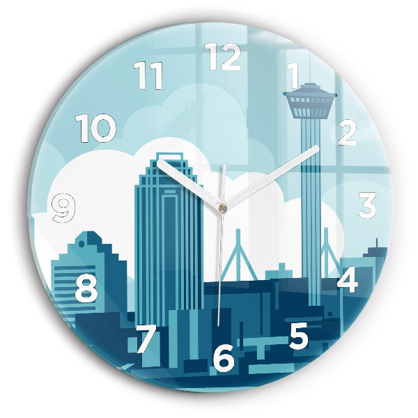 Round glass wall clock Architecture in the USA