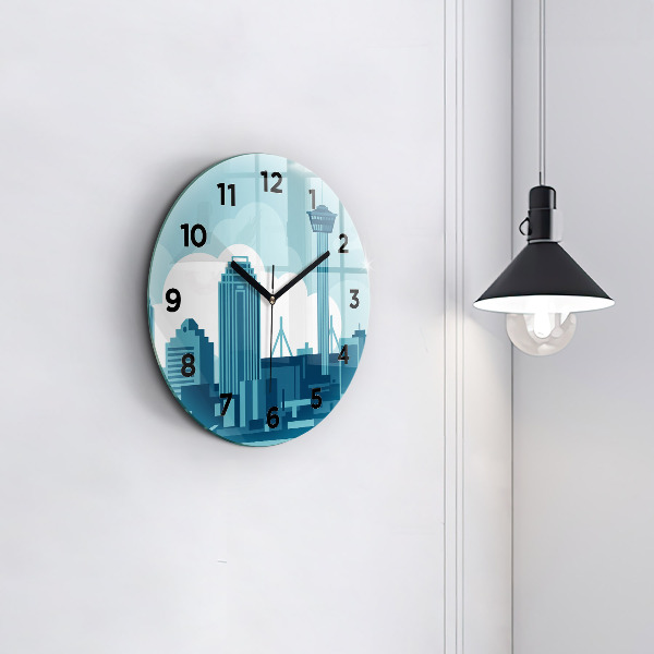 Round glass wall clock Architecture in the USA
