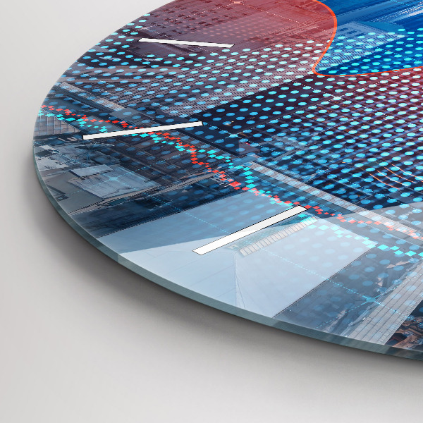 Round glass wall clock Skyscrapers in Philadelphia