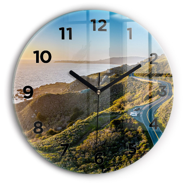 Round glass wall clock The Road to San Francisco