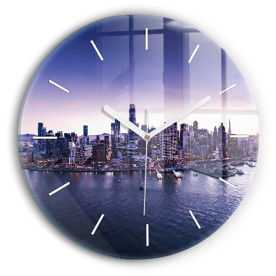 Round glass wall clock View of San Francisco