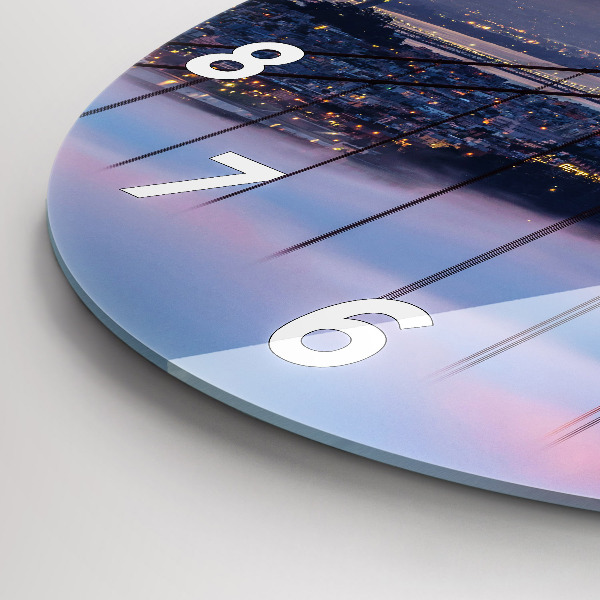 Round glass wall clock San Francisco Bridge