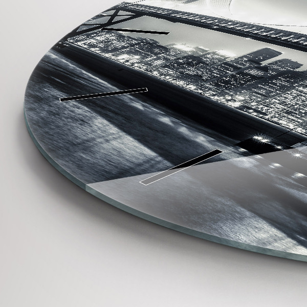 Round glass wall clock San Francisco Bridge at Night