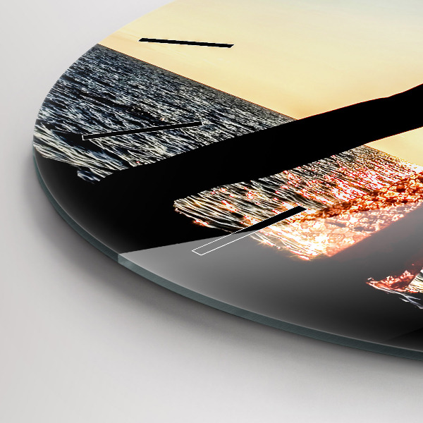 Round glass wall clock Spanish Dance at Sea