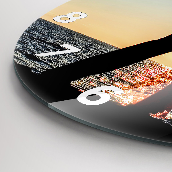 Round glass wall clock Spanish Dance at Sea