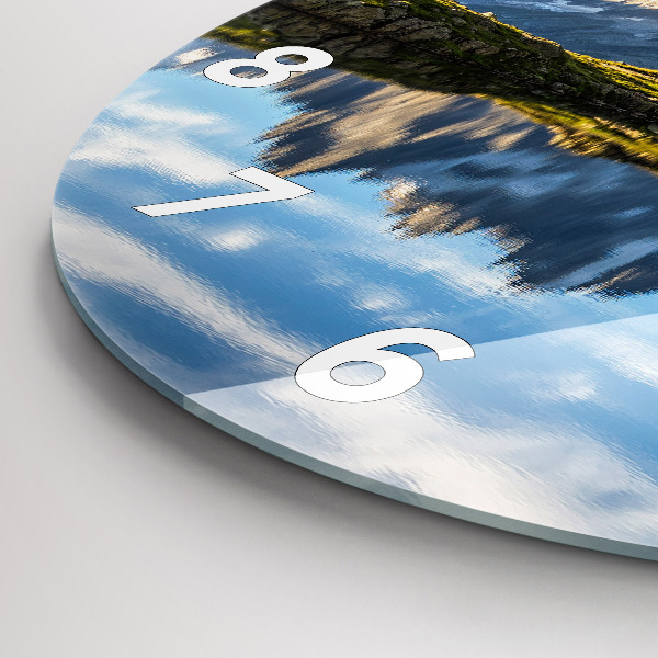 Round glass wall clock Chamonix Valley, Alps