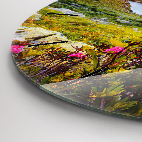 Round glass wall clock Mont Blanc Glacier Chamonix