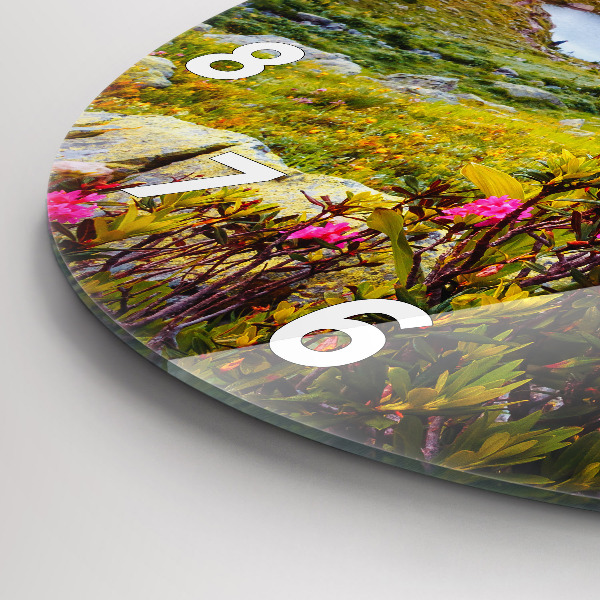 Round glass wall clock Mont Blanc Glacier Chamonix