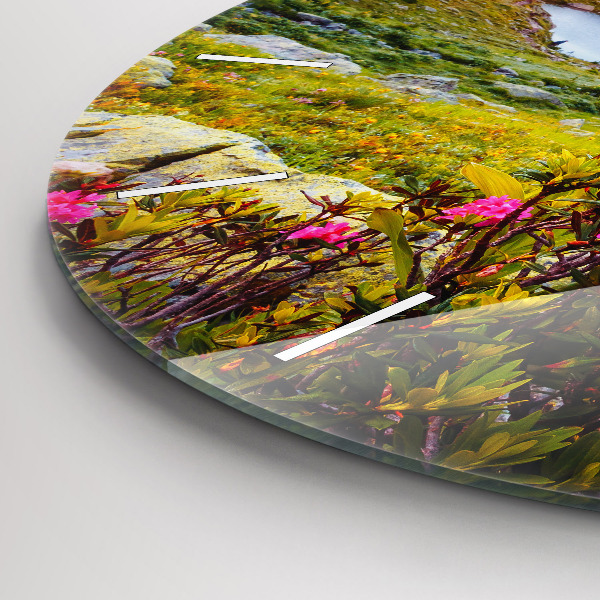 Round glass wall clock Mont Blanc Glacier Chamonix