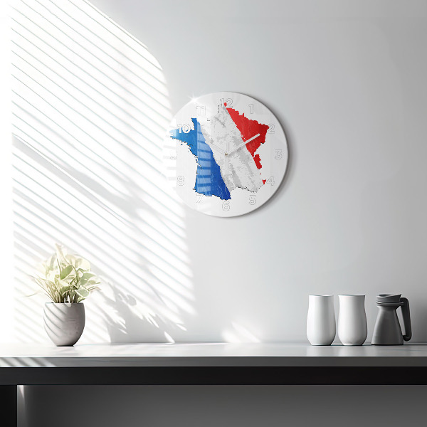 Round glass wall clock Flag of France