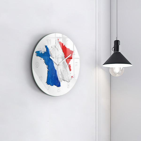 Round glass wall clock Flag of France