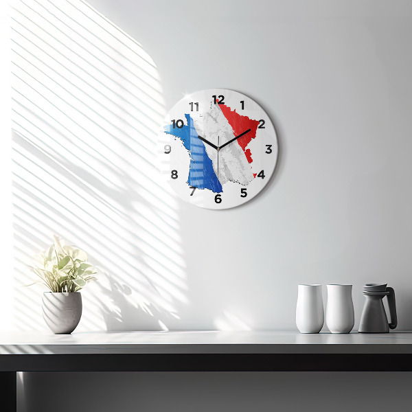 Round glass wall clock Flag of France