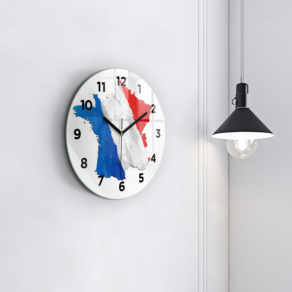 Round glass wall clock Flag of France