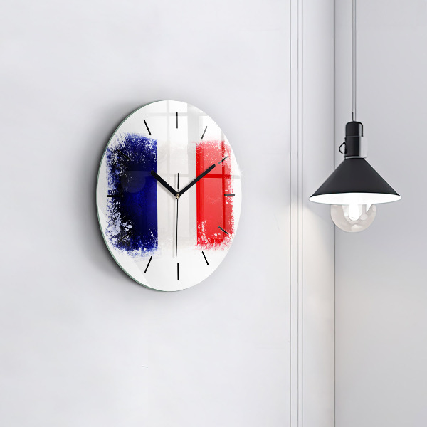 Round glass wall clock Flag of France