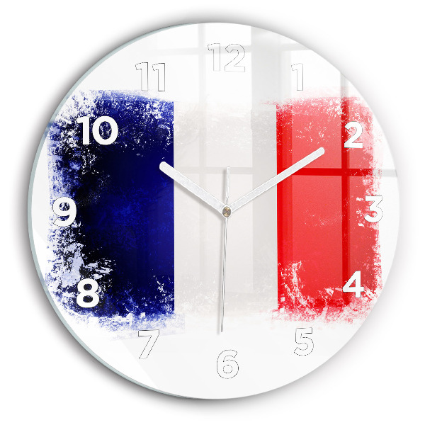 Round glass wall clock Flag of France