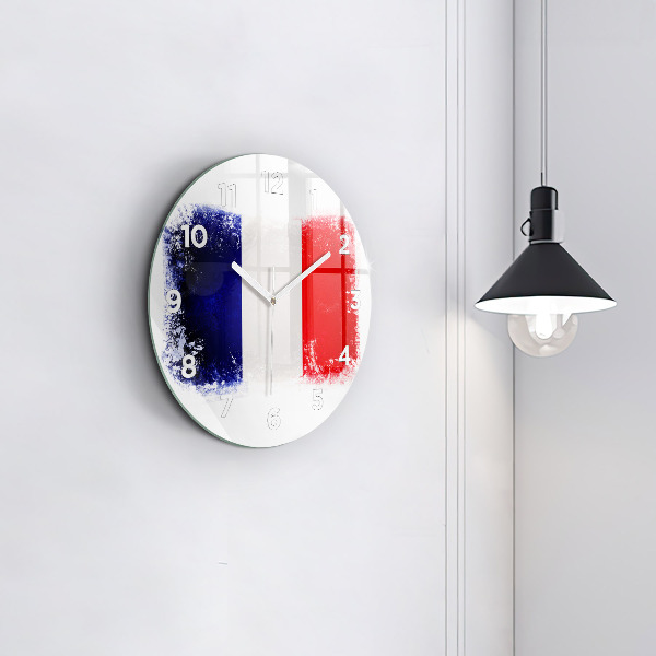 Round glass wall clock Flag of France