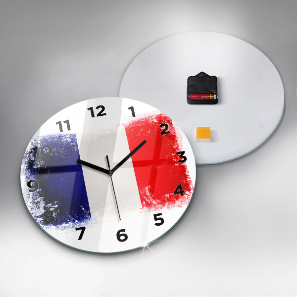 Round glass wall clock Flag of France