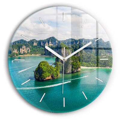 Round glass wall clock Island in Thailand
