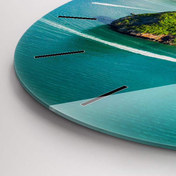 Round glass wall clock Island in Thailand