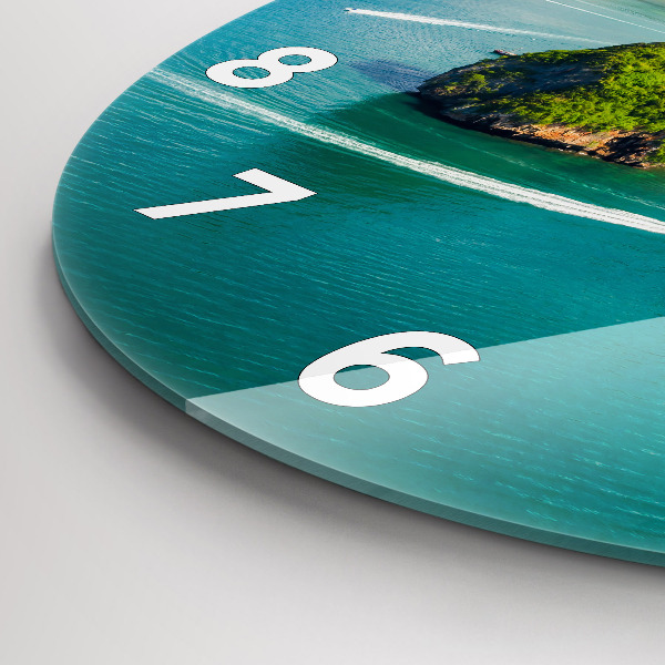 Round glass wall clock Island in Thailand