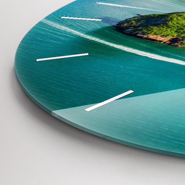 Round glass wall clock Island in Thailand