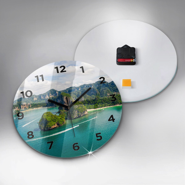 Round glass wall clock Island in Thailand
