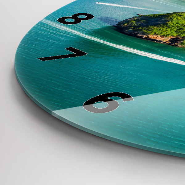 Round glass wall clock Island in Thailand