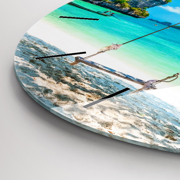 Round glass wall clock Sunny island Thailand