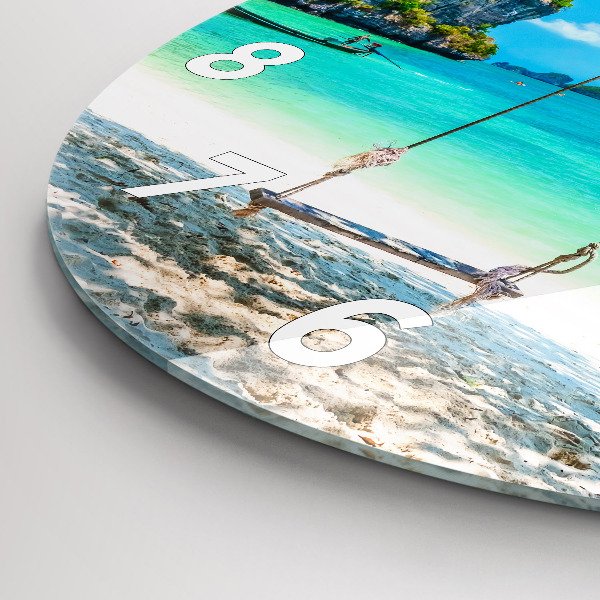 Round glass wall clock Sunny island Thailand