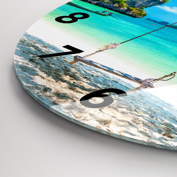 Round glass wall clock Sunny island Thailand