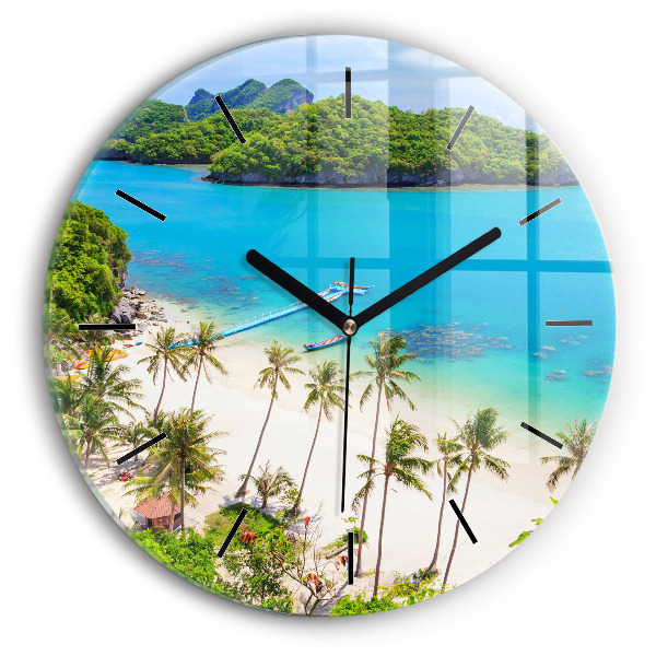 Round glass wall clock National Park Thailand