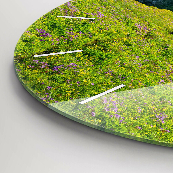 Round glass wall clock Hornstrandir Reserve Iceland