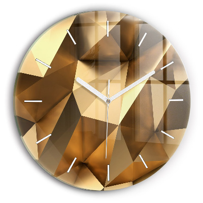 Round glass wall clock Geometric texture