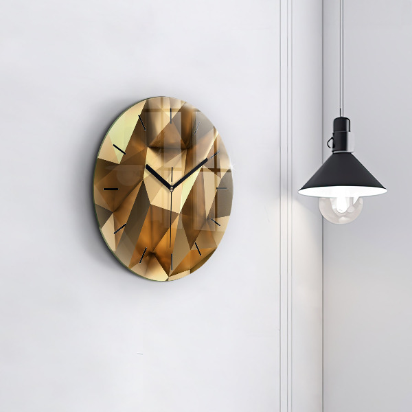 Round glass wall clock Geometric texture