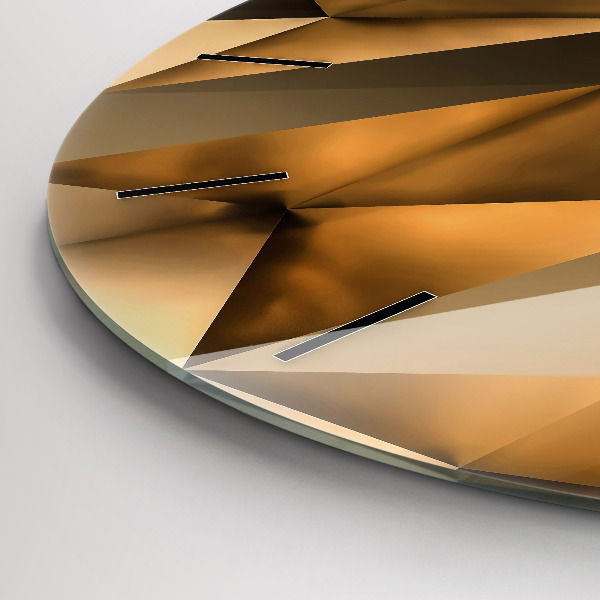 Round glass wall clock Geometric texture