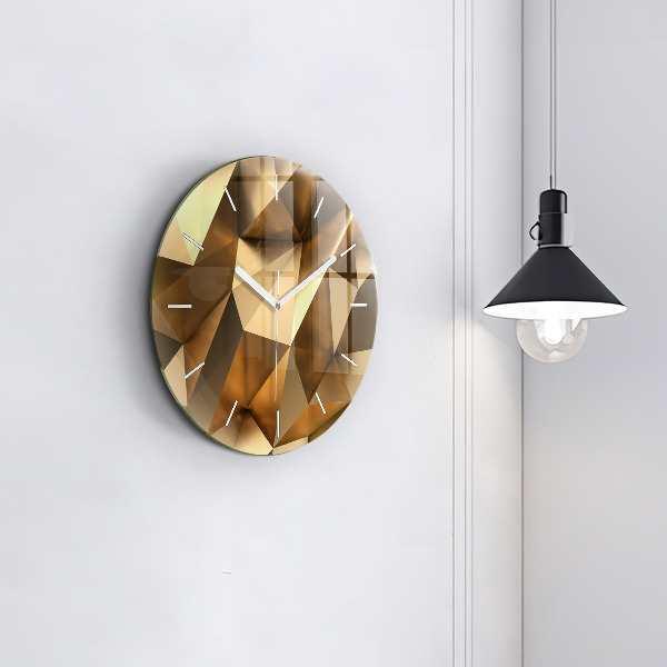 Round glass wall clock Geometric texture