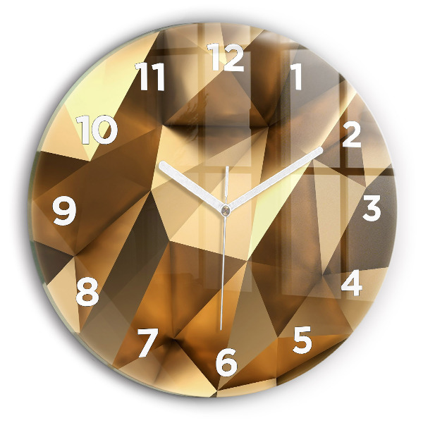 Round glass wall clock Geometric texture