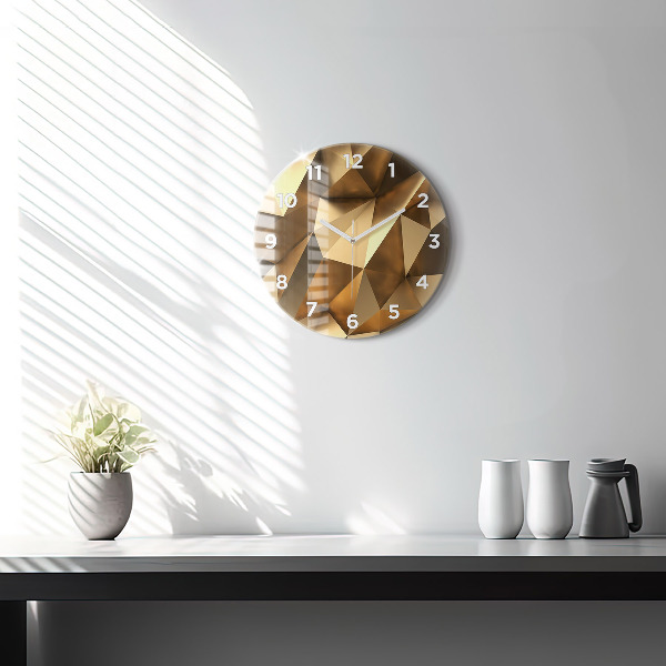 Round glass wall clock Geometric texture