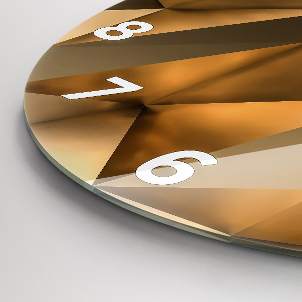 Round glass wall clock Geometric texture