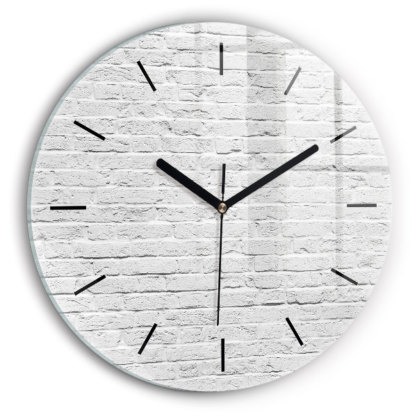 Round glass wall clock A wall of light bricks