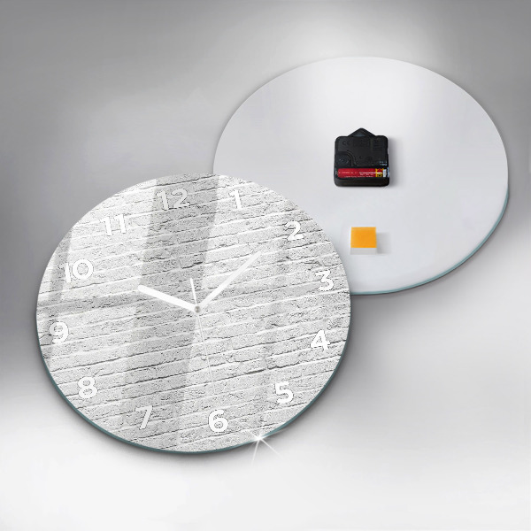 Round glass wall clock A wall of light bricks