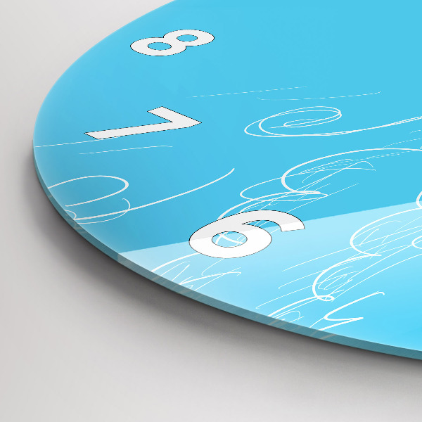 Round glass wall clock Light bulb drawing