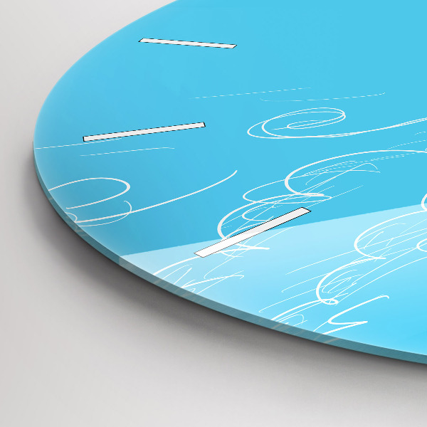 Round glass wall clock Light bulb drawing