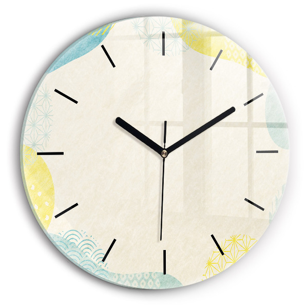 Round glass wall clock Pattern frame