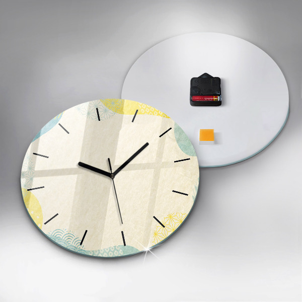 Round glass wall clock Pattern frame