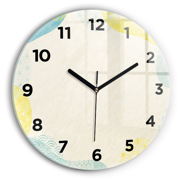 Round glass wall clock Pattern frame