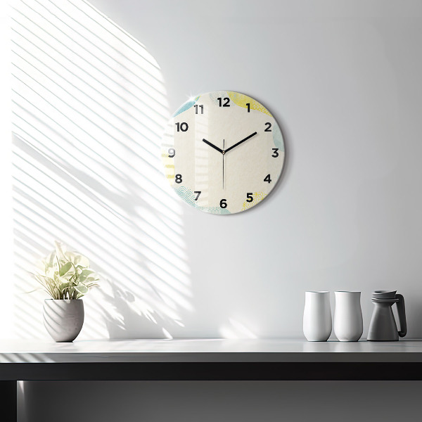 Round glass wall clock Pattern frame