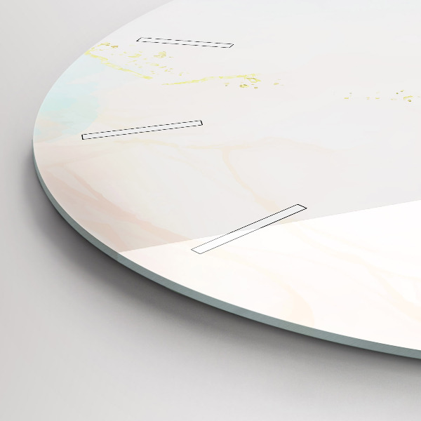 Round glass wall clock Watercolor marble