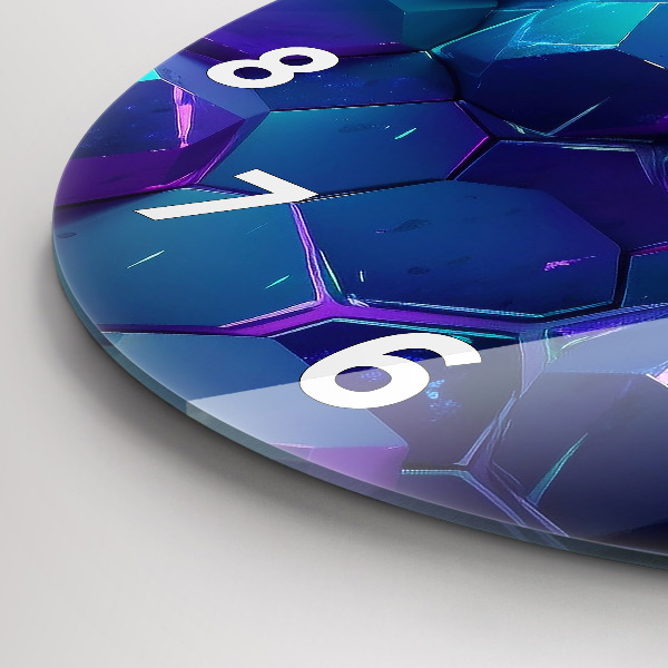 Round glass wall clock Geometric figures