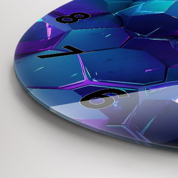 Round glass wall clock Geometric figures
